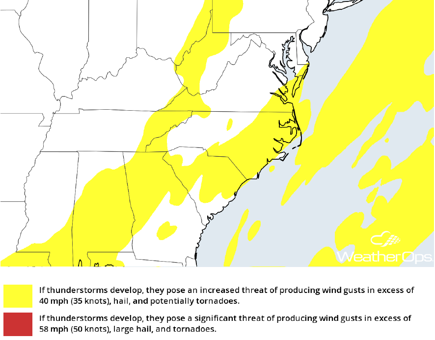 Thunderstorm Forecast for Wednesday, April 4, 2018