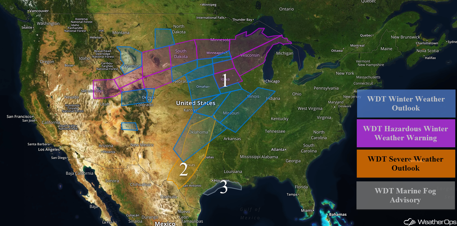 US Hazards Monday, February 19, 2018