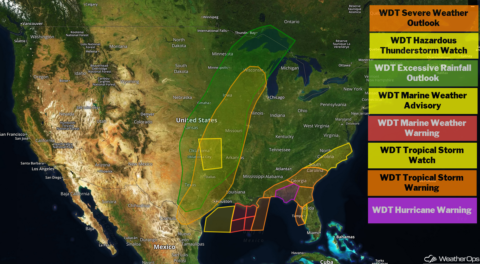 US Hazards Tuesday, October 9, 2018