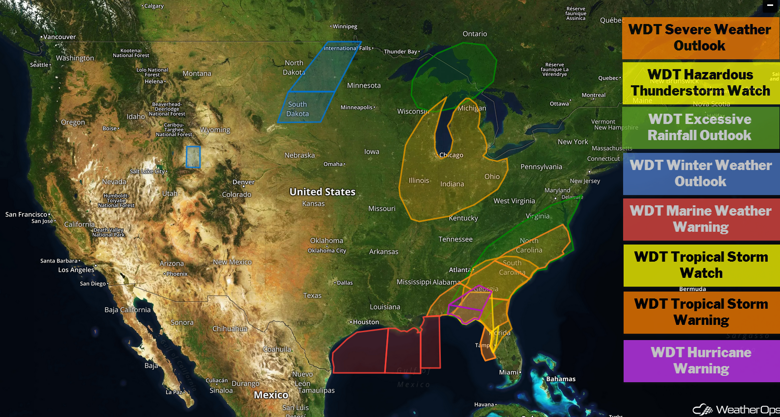 US Hazards Wednesday, October 10, 2018