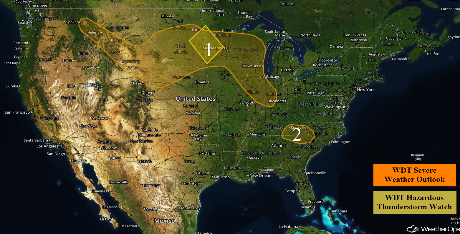 National Weather Summary for Thursday, August 18, 2016