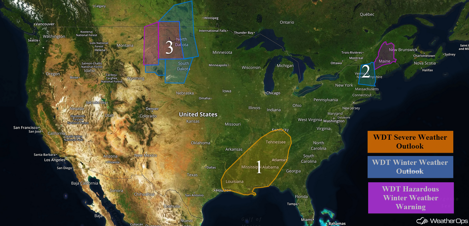 National Weather Summary for Tuesday, November 29, 2016
