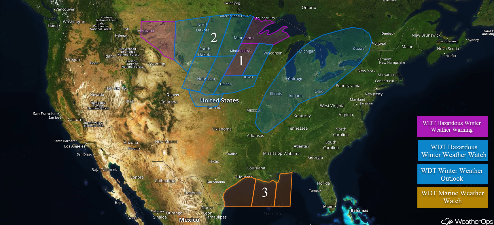 National Weather Summary for Wednesday, January 10, 2018