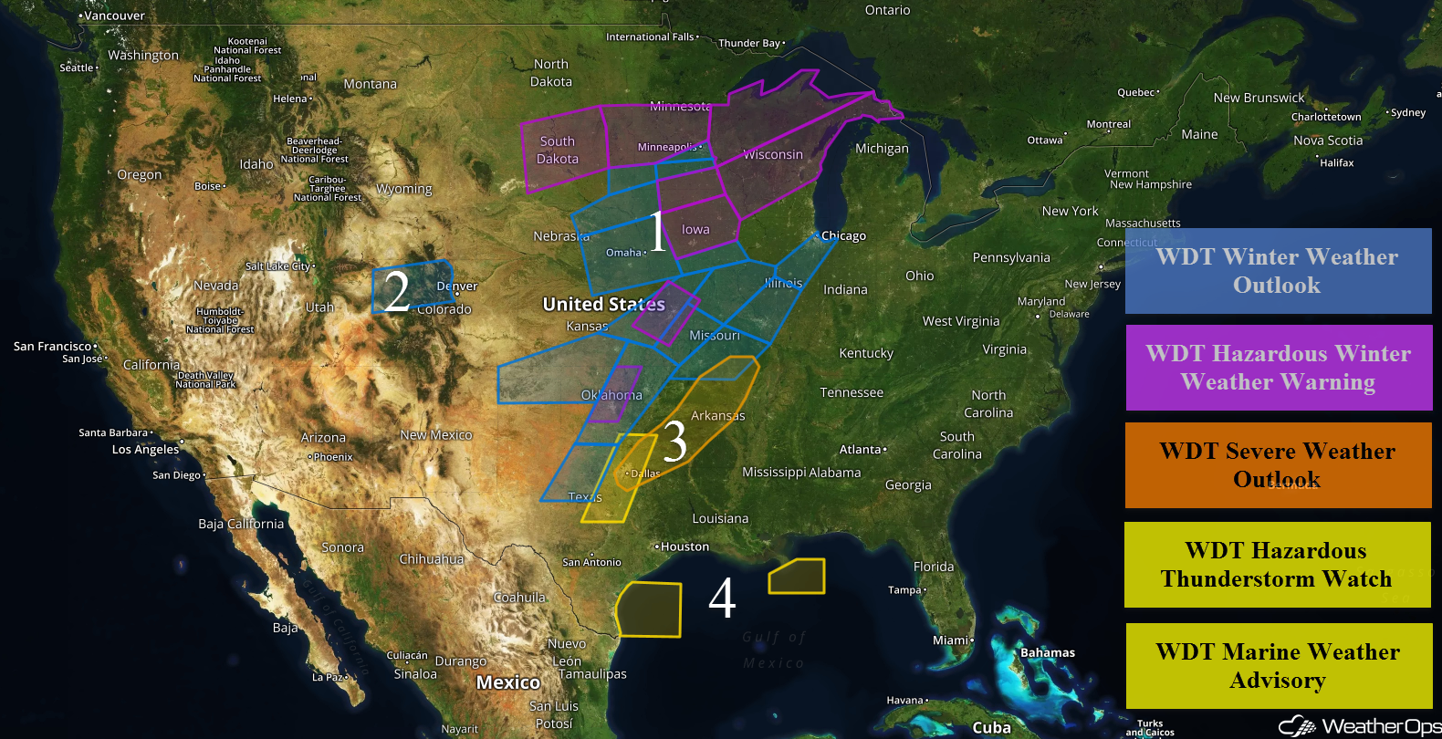 National Weather Summary for Tuesday, February 20, 2018