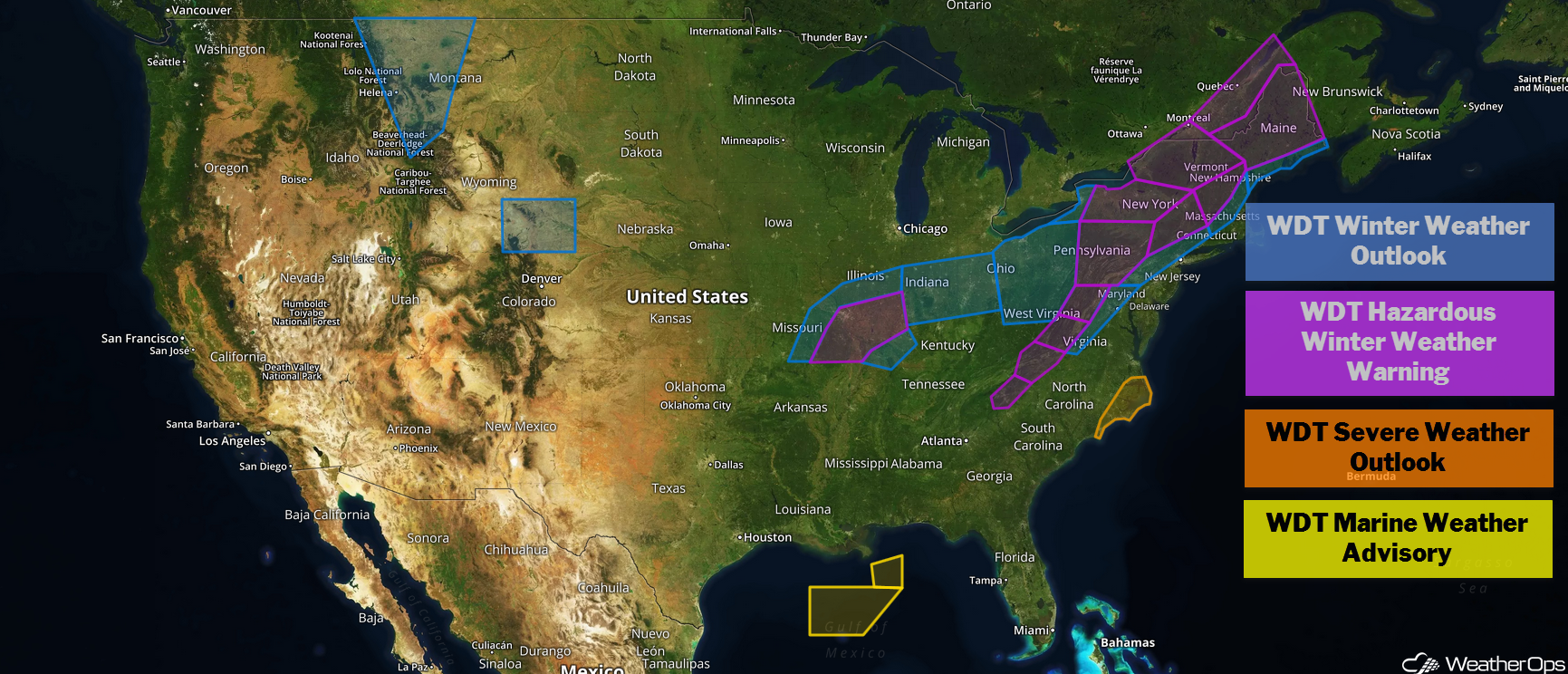 National Weather Summary for Thursday, November 15, 2018
